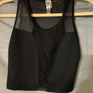 black mesh crop top